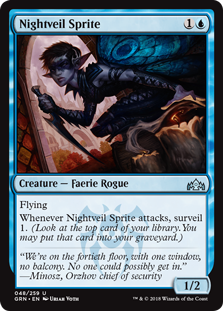 Nightveil Sprite (Guilds of Ravnica) Light Play