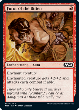 Furor of the Bitten (Magic 2021 Core Set) Light Play