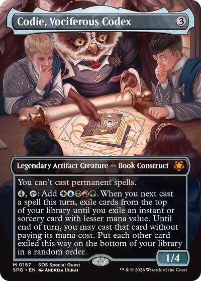 Codie, Vociferous Codex (Borderless) (Special Guests) Light Play Foil