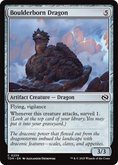 Boulderborn Dragon (Tarkir: Dragonstorm) Light Play Foil