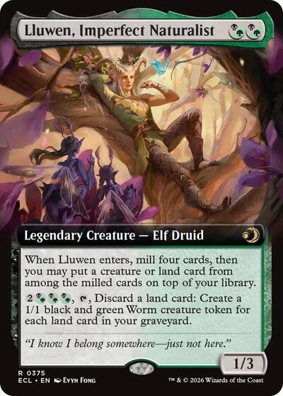 Lluwen, Imperfect Naturalist (Extended Art) (Lorwyn Eclipsed) Light Play Foil