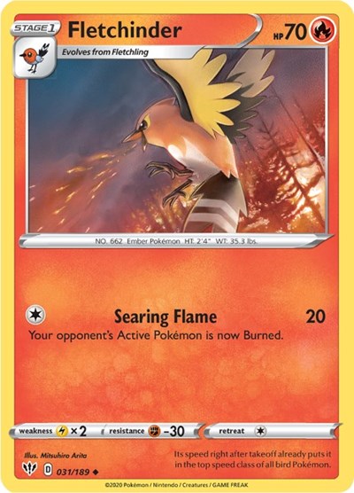 Fletchinder (SWSH03: Darkness Ablaze) Light Play
