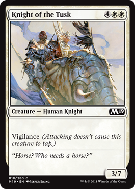 Knight of the Tusk (Magic 2019 Core Set) Light Play