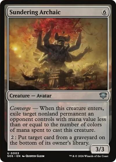 Sundering Archaic (Secrets of Strixhaven) Light Play Foil