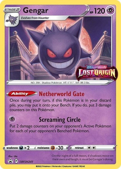 Gengar - SWSH241 (Prerelease) (SWSH: Sword & Shield Promo Cards) Medium Play Holofoil