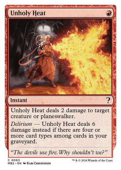 Unholy Heat (White Border) (Mystery Booster 2) Light Play