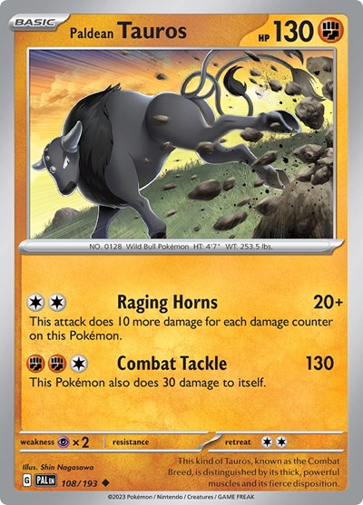 Paldean Tauros - 108 (SV02: Paldea Evolved) Light Play