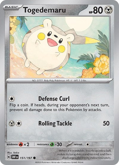 Togedemaru (Scarlet and  Violet: Obsidian Flames) Light Play