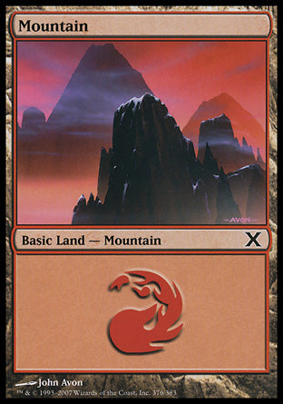 Mountain (376) (10th Edition) Light Play