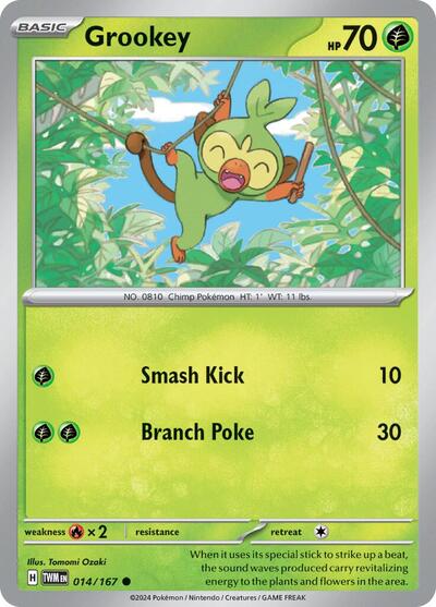 Grookey (SV06: Twilight Masquerade) Light Play Reverse Holofoil
