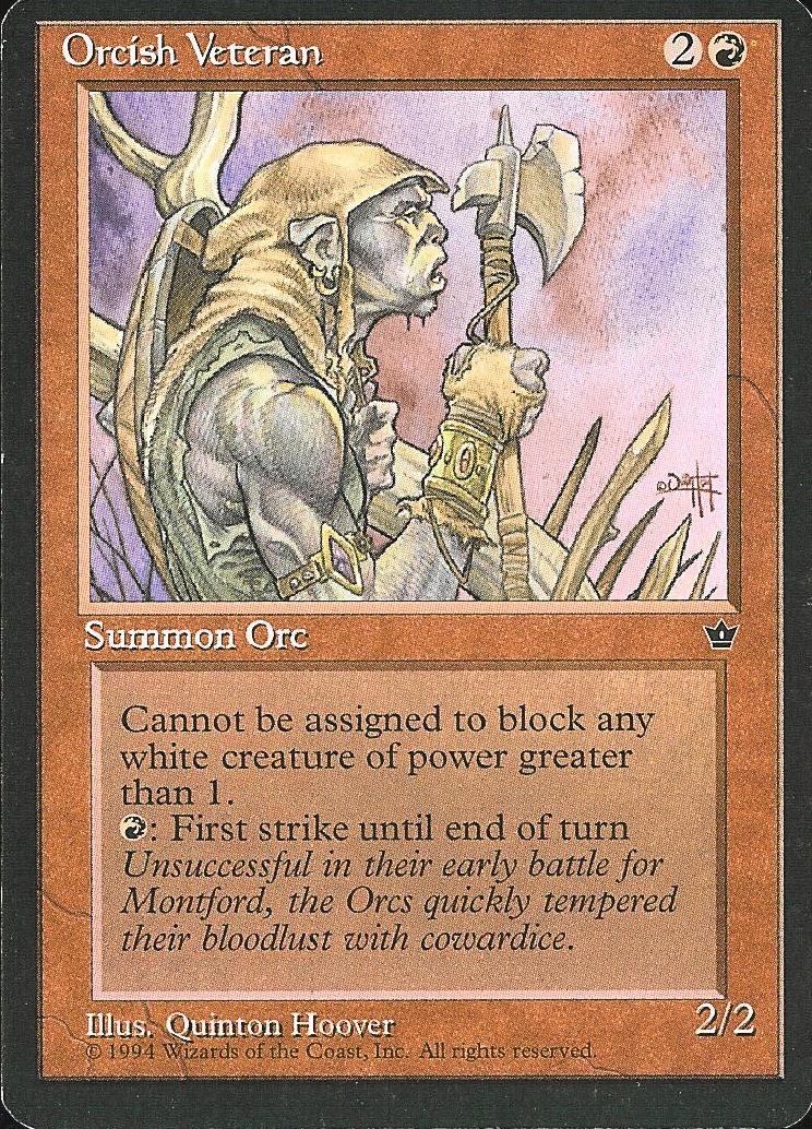 Orcish Veteran (Hoover) (Fallen Empires) Light Play