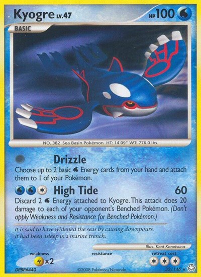 Kyogre (Legends Awakened) Damaged / Poor Reverse Holofoil