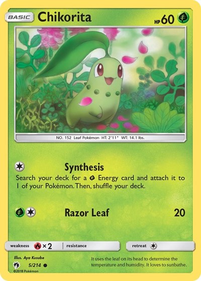 Chikorita (5) (SM - Lost Thunder) Light Play