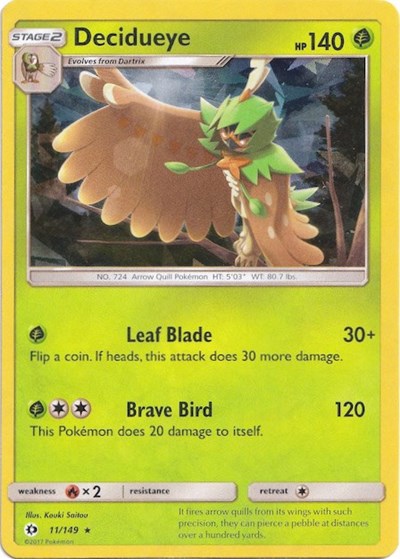 Decidueye - 011/149 (Cracked Ice Holo) (Deck Exclusives) Light Play Holofoil