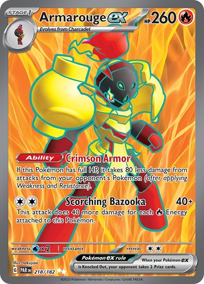 Armarouge ex - 218 (Scarlet and Violet: Paradox Rift) Light Play Holofoil