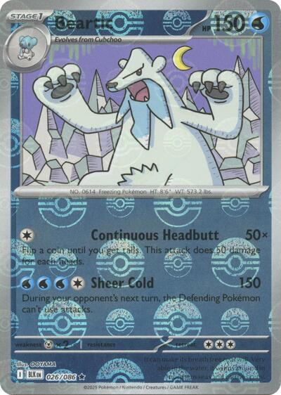 Beartic (Poke Ball Pattern) (SV: Black Bolt) Light Play Holofoil