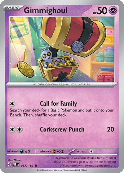 Gimmighoul - 087 (Scarlet and Violet: Paradox Rift) Light Play Reverse Holofoil