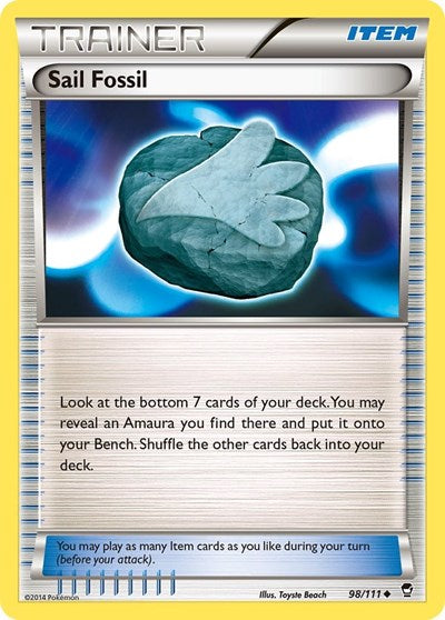 Sail Fossil (XY - Furious Fists) Light Play Reverse Holofoil