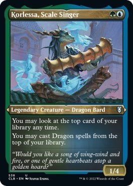 Korlessa, Scale Singer (Etched Foil) (Commander Legends: Battle for Baldur's Gate) Light Play Foil