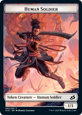 Human Soldier Token (003) (Ikoria: Lair of Behemoths) Light Play