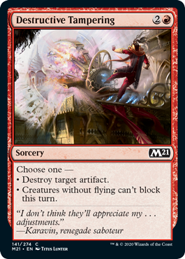 Destructive Tampering (Magic 2021 Core Set) Light Play