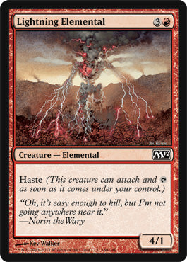 Lightning Elemental (Magic 2012 Core Set) Light Play