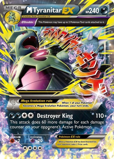 M Tyranitar EX (XY - Ancient Origins) Light Play