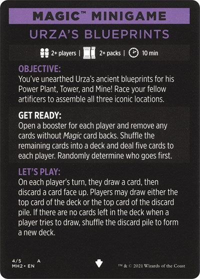 Magic Minigame: Urza's Blueprints (Modern Horizons 2) Light Play