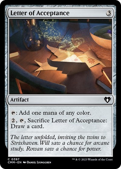 Letter of Acceptance (Commander Masters) Light Play