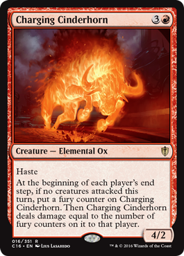 Charging Cinderhorn (Commander 2016 Edition) Medium Play