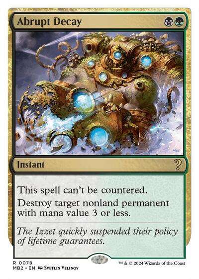 Abrupt Decay (White Border) (Mystery Booster 2) Light Play