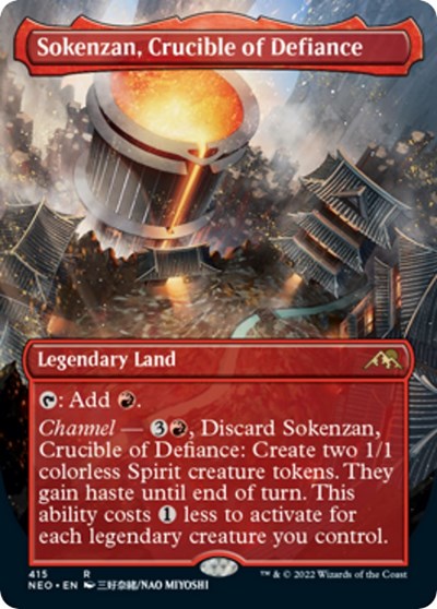Sokenzan, Crucible of Defiance (Borderless) (Kamigawa: Neon Dynasty) Light Play Foil