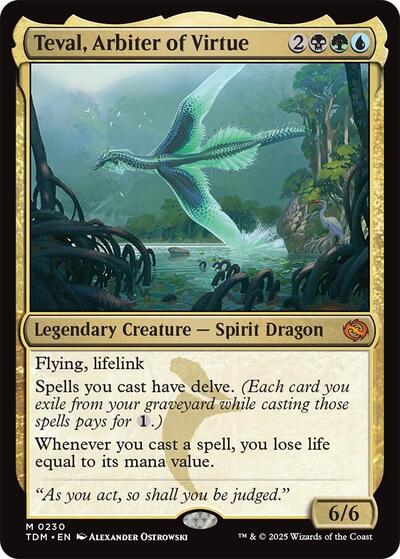 Teval, Arbiter of Virtue (Tarkir: Dragonstorm) Light Play Foil