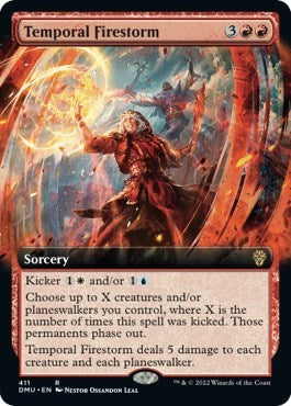 Temporal Firestorm (Extended Art) (Dominaria United) Light Play Foil