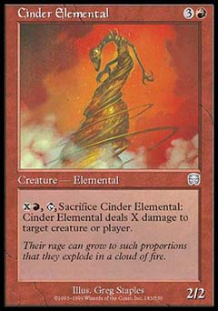 Cinder Elemental (Mercadian Masques) Damaged / Poor