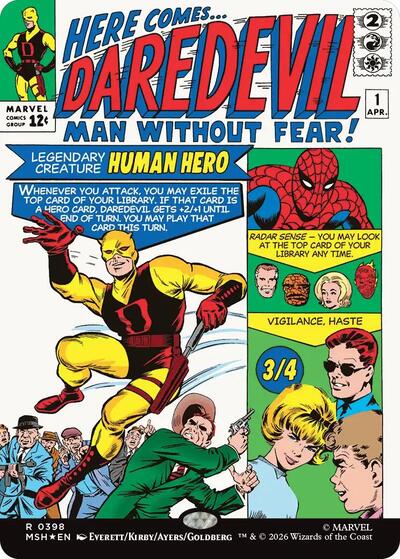 Daredevil, Man Without Fear (Borderless) (0398) (Marvel Super Heroes) Light Play Foil