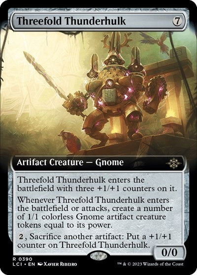 Threefold Thunderhulk (Extended Art) (The Lost Caverns of Ixalan) Light Play