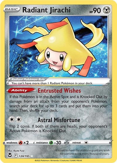 Radiant Jirachi (SWSH12: Silver Tempest) Near Mint Holofoil