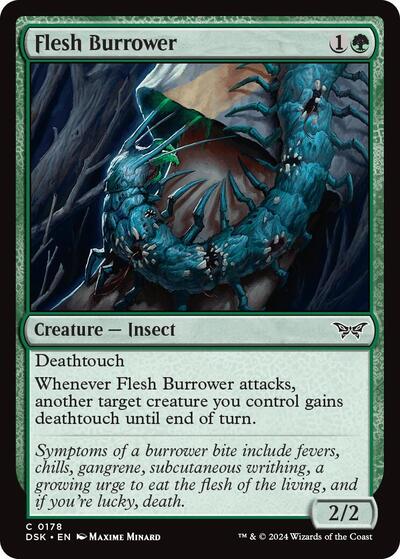 Flesh Burrower (Duskmourn: House of Horror) Light Play Foil