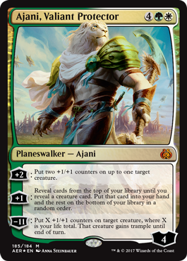 Ajani Valiant Protector (Aether Revolt) Damaged / Poor Foil