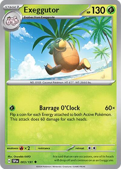 Exeggutor (SV08: Surging Sparks) Light Play Reverse Holofoil
