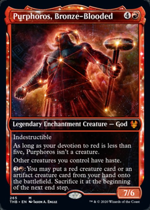 Purphoros, Bronze-Blooded (Showcase) (Theros Beyond Death) Light Play Foil