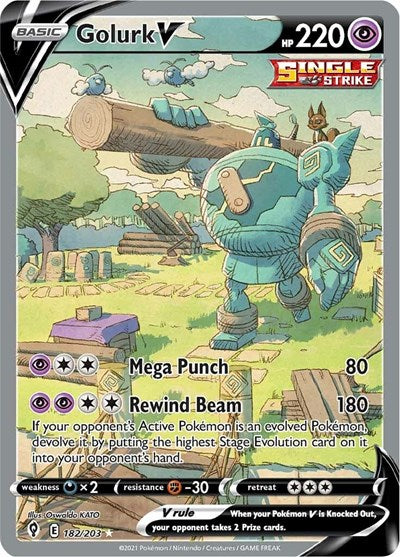 Golurk V (Alternate Full Art) (SWSH07: Evolving Skies) Light Play Holofoil