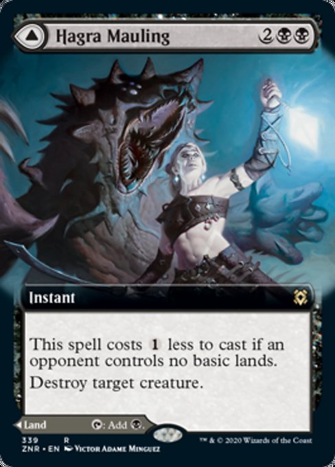 Hagra Mauling / Hagra Broodpit (Extended Art) (Zendikar Rising) Light Play