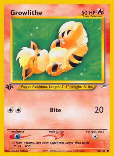 Growlithe (Neo Destiny) Light Play 1st Edition