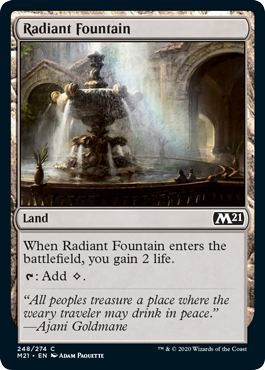 Radiant Fountain (Magic 2021 Core Set) Light Play