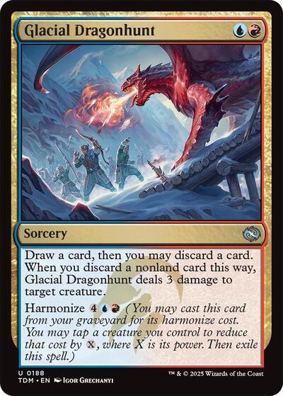 Glacial Dragonhunt (Tarkir: Dragonstorm) Light Play Foil