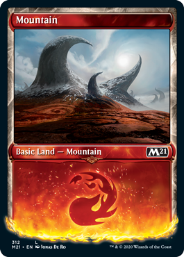 Mountain (312) (Showcase) (Magic 2021 Core Set) Light Play