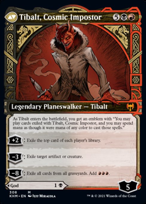 Valki, God of Lies / Tibalt, Cosmic Impostor (Showcase) (Kaldheim) Light Play Foil