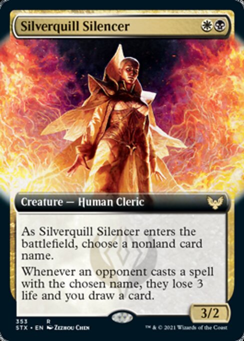 Silverquill Silencer (Extended Art) (Strixhaven) Light Play